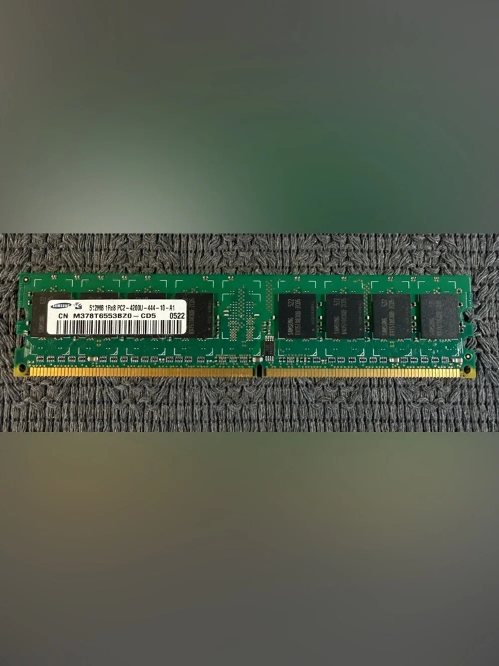2 Samsung 512MB 1RX8 PC2-4200U-444-10-A1 DDR2 MEMORY RAM STICKS. Tested.
